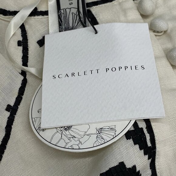 Scarlett Poppies Women’s Pallazzio Long Puff Sleeve Shirt Size XS Antique White - Picture 4 of 14